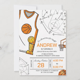 Invitation d'anniversaire de basketball personnali