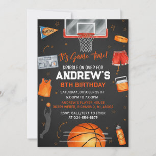 Invitation d'anniversaire de basketball personnali
