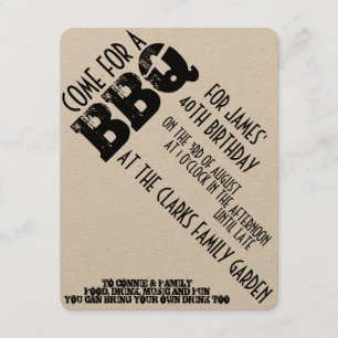 INVITATION d'anniversaire de BBQ