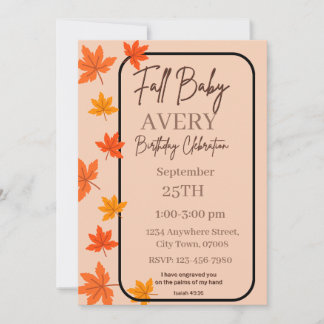 Invitation d'anniversaire de bébé chrétien d'autom