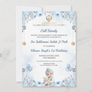 Invitation d'anniversaire de bébé garçon Sukhmani