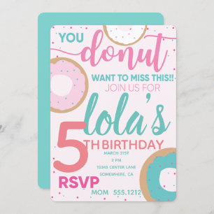 INVITATION D'ANNIVERSAIRE DE BEIGNET