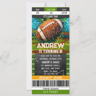 Invitation d'anniversaire de billet de football am