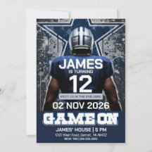 Invitation d'anniversaire de billet de football mo