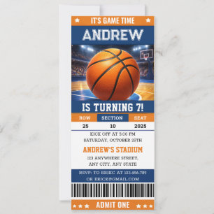 Invitation d'anniversaire de billet de match de ba
