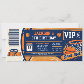 Invitation d'anniversaire de billet de sport perso