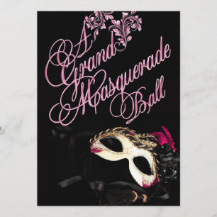 Invitation d'anniversaire de boule de mascarade