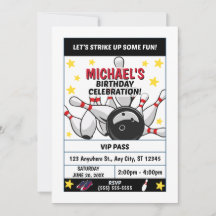 Invitation d'anniversaire de bowling