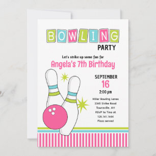 Invitation d'anniversaire de bowling