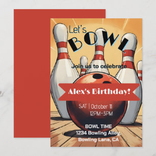 Invitation d'anniversaire de Bowling - Bowl