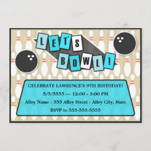 Invitation d'anniversaire de Bowling Party
