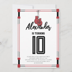 Invitation d'anniversaire de boxe