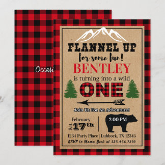 Invitation d'anniversaire de Buffalo Plaid