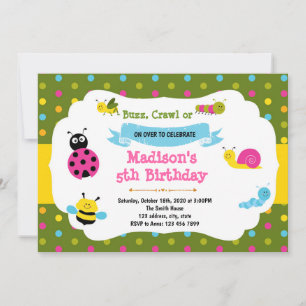 Invitation d'anniversaire de bug