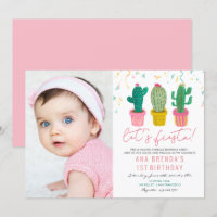 Invitation d'anniversaire de cactus de fête pour t