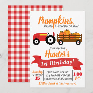 Invitation d'anniversaire de camion citrouille - T