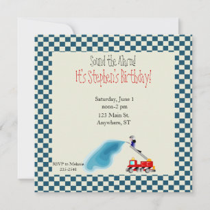 Invitation d'anniversaire de camion de pompiers