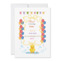 Invitation d'anniversaire de caneton mignon pour l