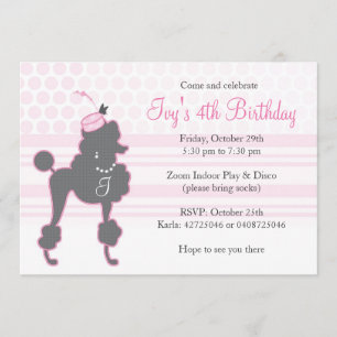 Invitation d'anniversaire de caniche de