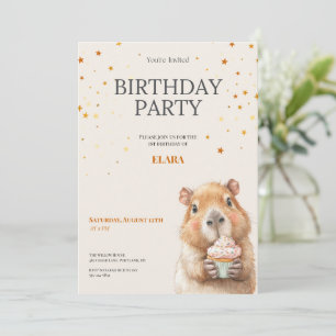 Invitation d'anniversaire de Capybara • Premier an
