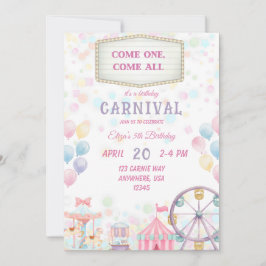 Invitation d'anniversaire de carnaval