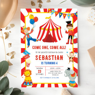 Invitation d'anniversaire de carnaval du cirque