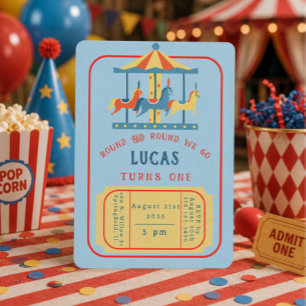 Invitation d'anniversaire de carrousel