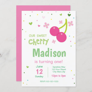 Invitation d'anniversaire de cerise