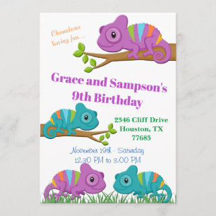 Invitation d'anniversaire de Chameleon