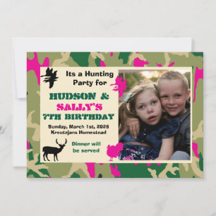 Invitation d'anniversaire de chasse, pour garçon e