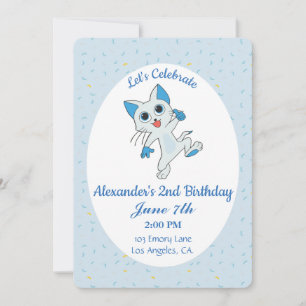 Invitation d'anniversaire de chat mignon