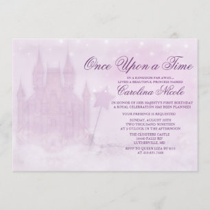 Invitation d'anniversaire de château de conte de f