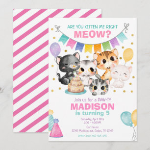 Invitation d'anniversaire de chaton Est-ce que tu 