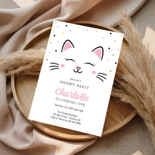 Invitation d'anniversaire de chaton Kitty Party