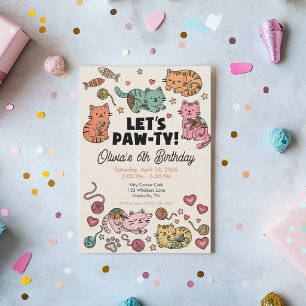 Invitation d'anniversaire de chaton mignon