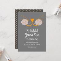 Invitation d'anniversaire de chaton mignon chat gr