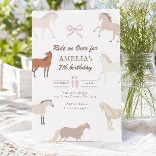 Invitation d'anniversaire de cheval Fête de poney