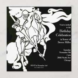 Invitation d'anniversaire de chevalier blanc