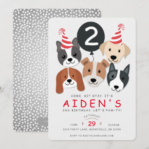 Invitation d'anniversaire de chien