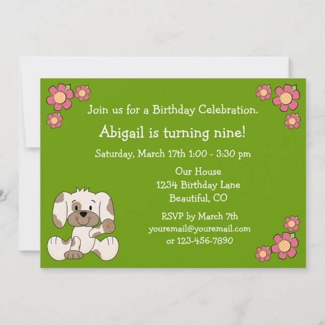 Invitation d'anniversaire de Chien de Chien de Chi (Devant)