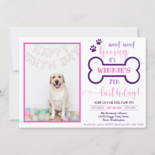 Invitation d'anniversaire de chien   Doggy Invitat