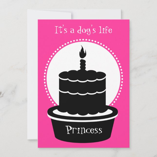 Invitation d'anniversaire de chien - la vie et la (Devant)