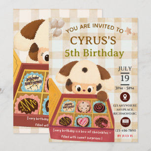 Invitation d'anniversaire de chiot au chocolat
