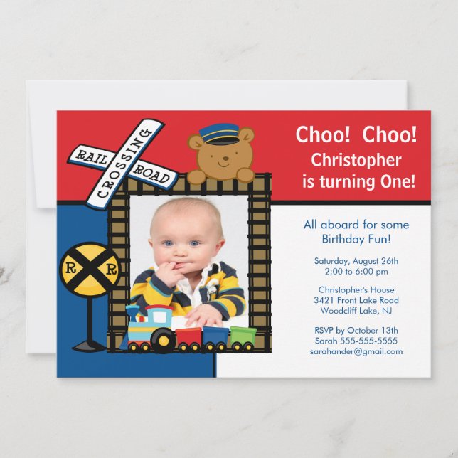 Invitation d'anniversaire de Choo Choo (Devant)