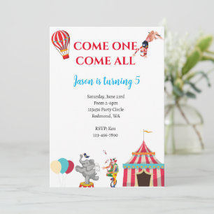 Invitation d'anniversaire de cirque Invitation d