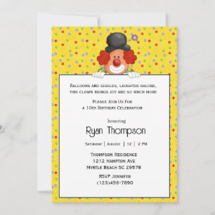 Invitation d'anniversaire de clown