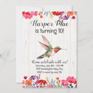 Invitation d'anniversaire de colibri