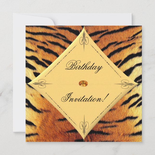 Invitation d'anniversaire de conception de tigre (Devant)