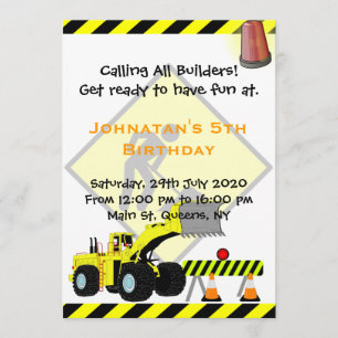 Invitation d'anniversaire de construction