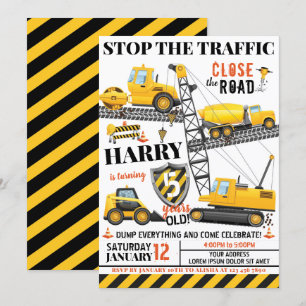Invitation d'anniversaire de construction